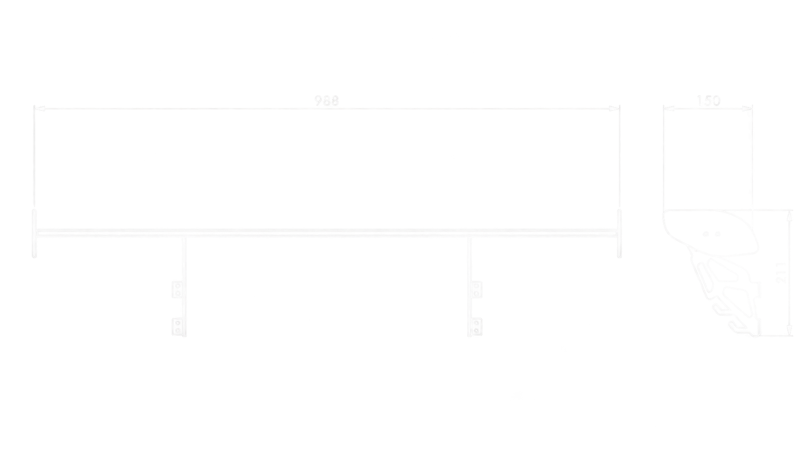 Plans techniques cotés de Spoiler Shelf